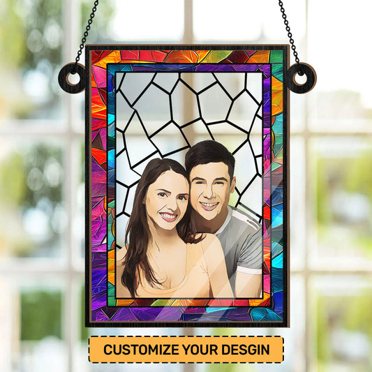 Love You More Every Day Custom Photo - Personalized Window Hanging Suncatcher DSWHSCHLN1879M