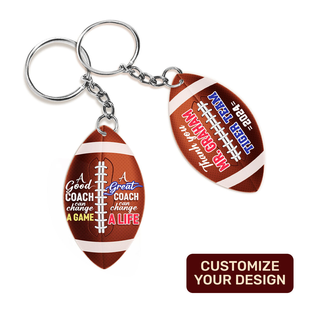 Football Keychain - Personalized Acrylic Keychain DSAKTHA862L