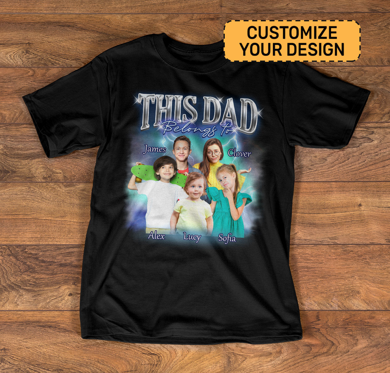 This Dad Belongs To - Personalized Unisex T-shirt DS2DTTHA905T