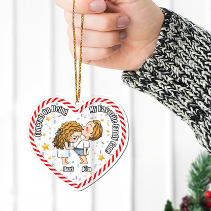 Funny Couple Congrats On Being My Favorite Candy Cane - Personalized 1-Side Acrylic Ornament DSACOLEH1583M