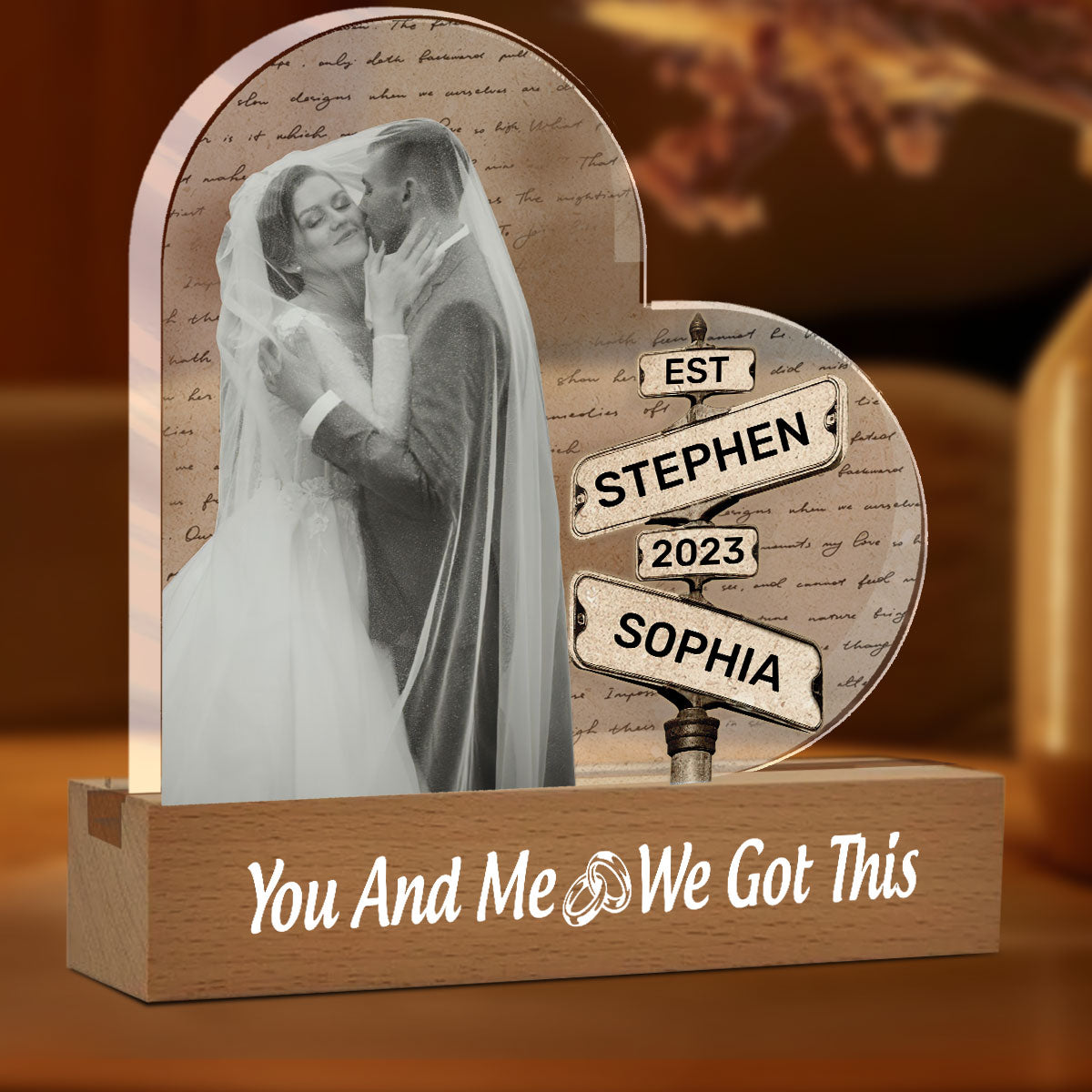 Couple Love - Personalized Acrylic Plaque Night Light DSAPNLHLN2440M