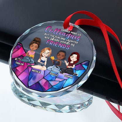 Teacher Besties - Personalized Custom Glass Ornament DSURGOPLN1767M