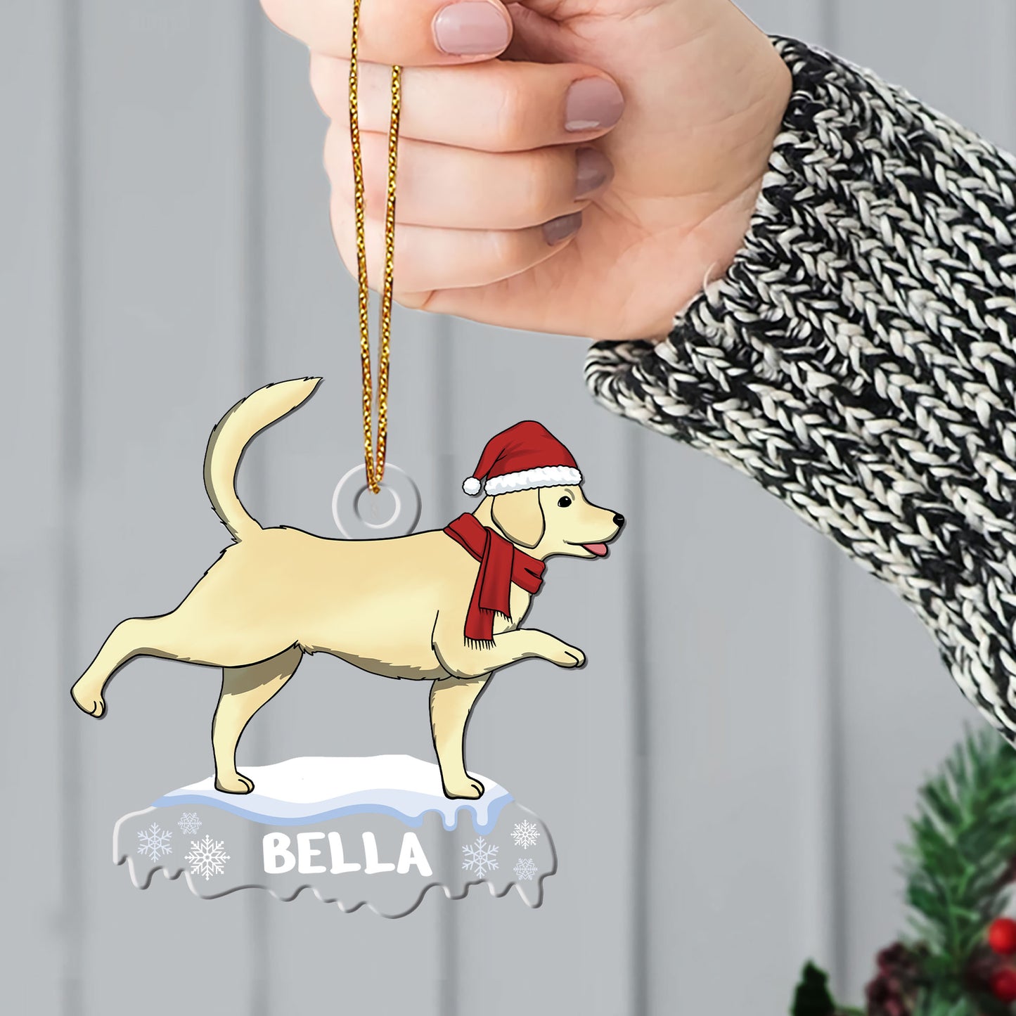 Woofy Christmas - Personalized 1-Side Acrylic Ornament DSACONNHA1878D