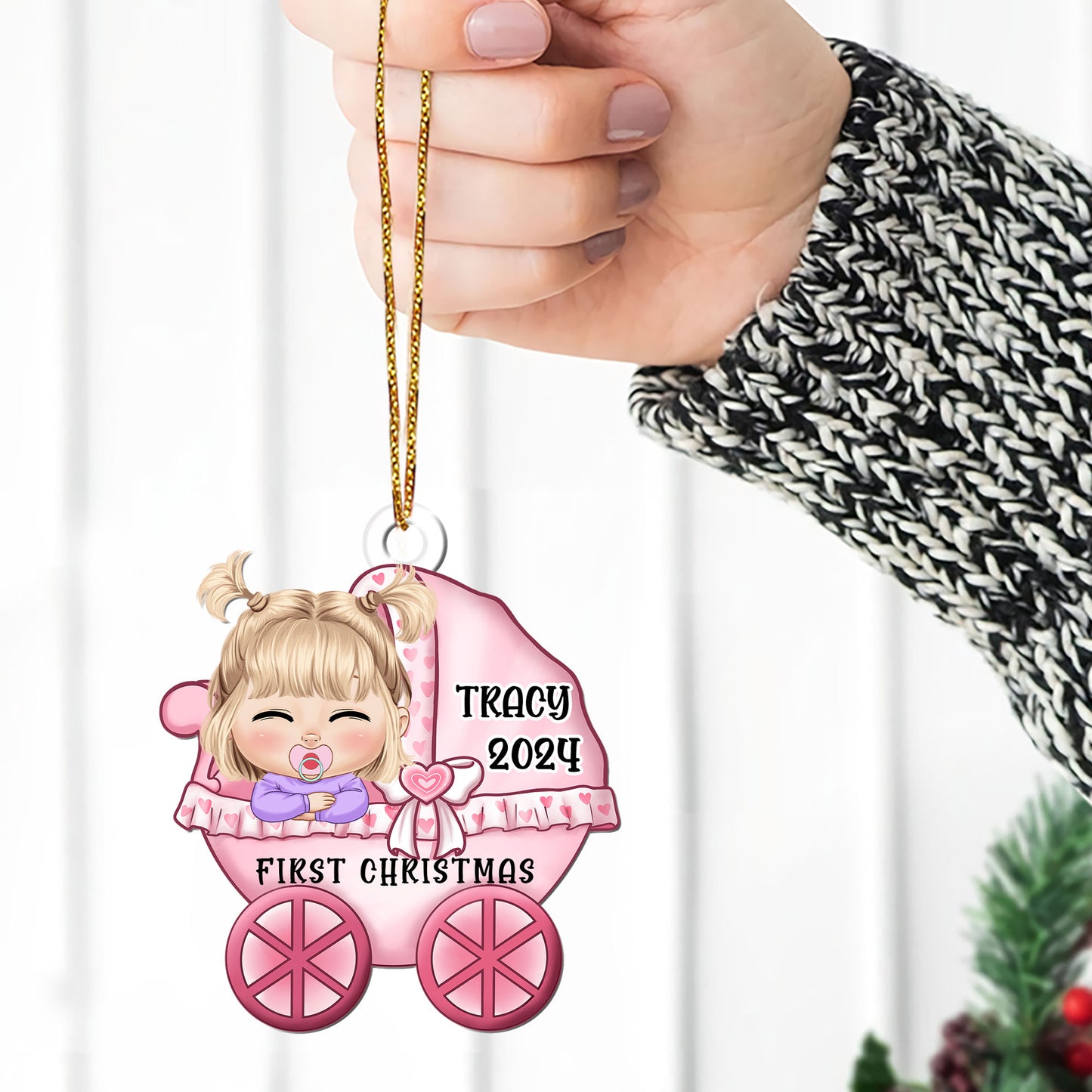 Baby First Christmas - Personalized 1-Side Acrylic Ornament DSACOLHA1608L