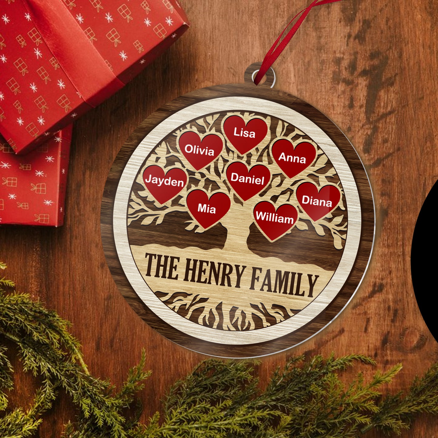 Family Tree - Personalized Suncatcher Ornament DSACOTTN1038TA