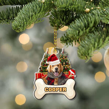 Merry Christmas Dog Photo Upload - Personalized 1-Side Acrylic Ornament DSACODPA2300TA