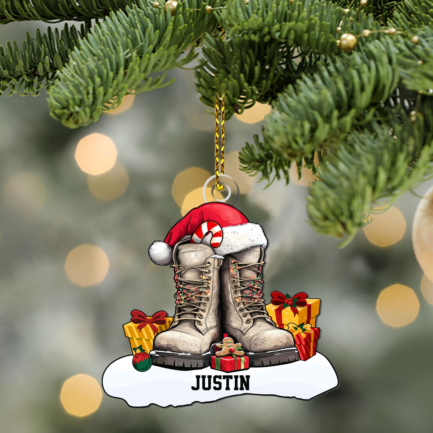 Military Boot - Personalized Ornament DSACODN2146TA