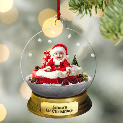 Baby's 1st Christmas Snow Globe - Personalized 1-Side Acrylic Ornament DSACOHLPA2237T