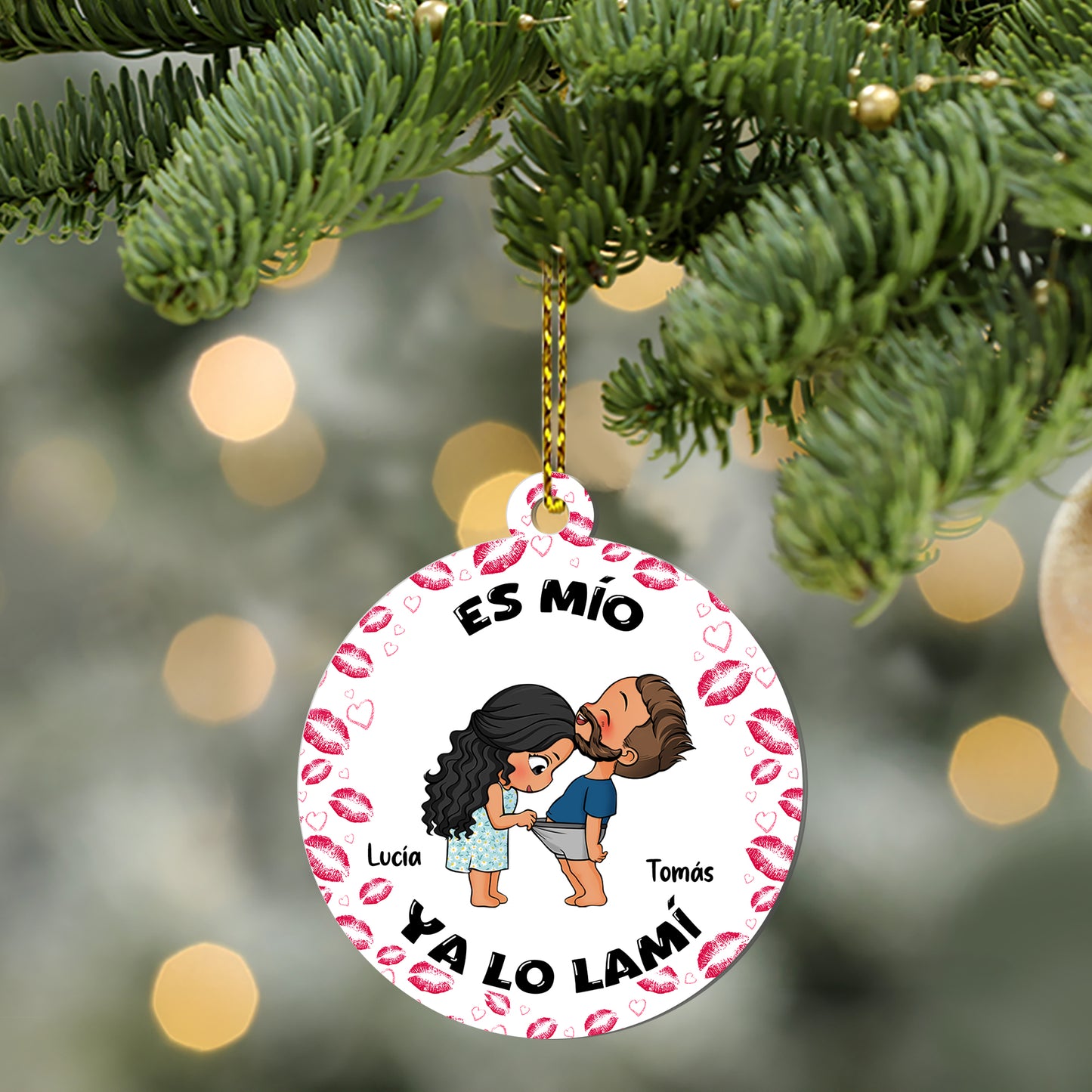 Es Mío Ya Lo Lamí - Personalized 1-Side Acrylic Ornament DSACOLET1822L