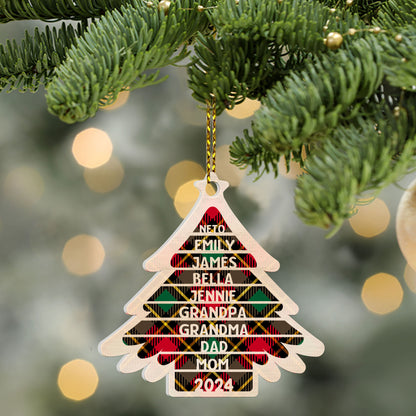 Family Name Christmas Tree - Personalized 1-Side Acrylic Ornament DSACOHLPA2045L