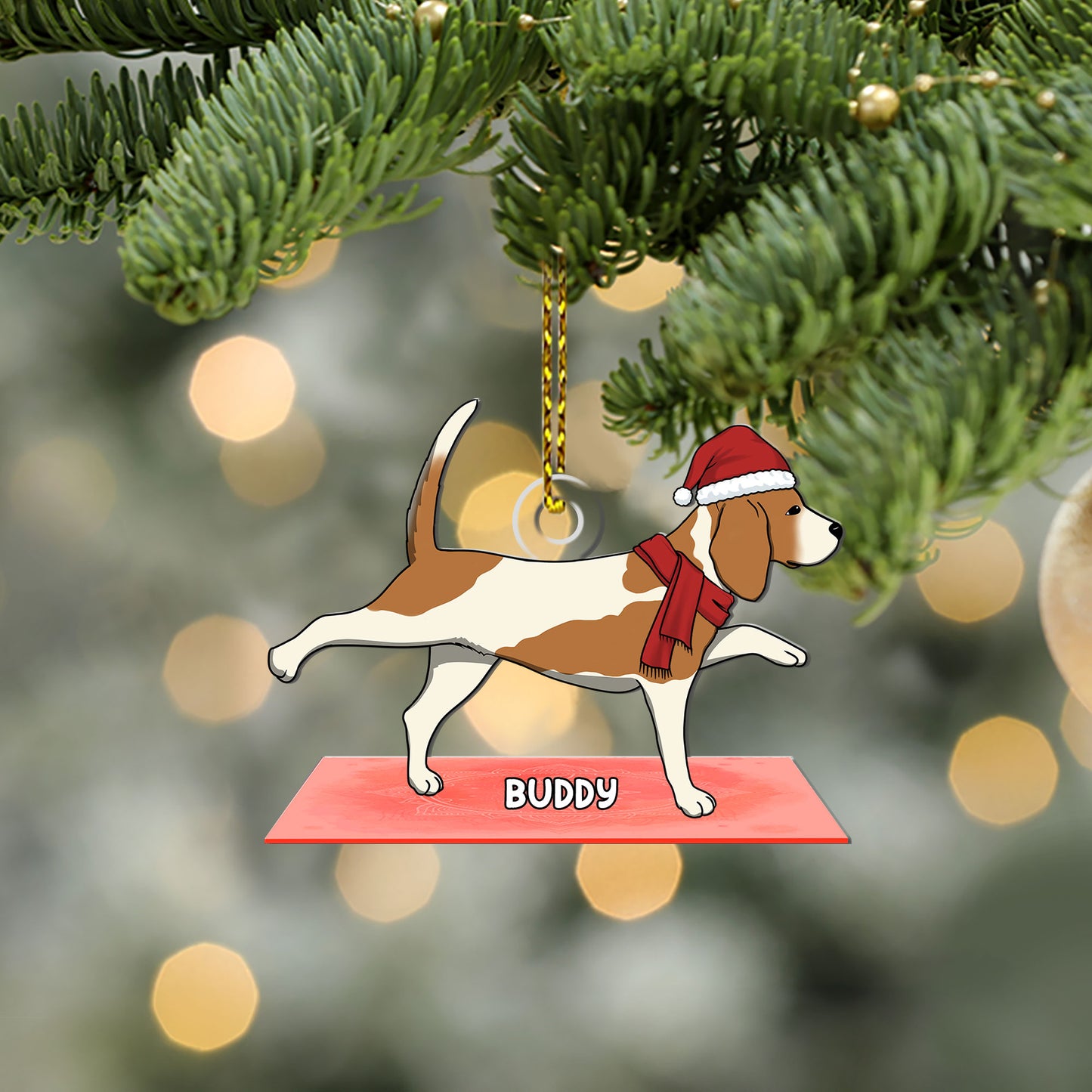 Yoga Dog - Personalized 1-Side Acrylic Ornament DSACONNN1908D