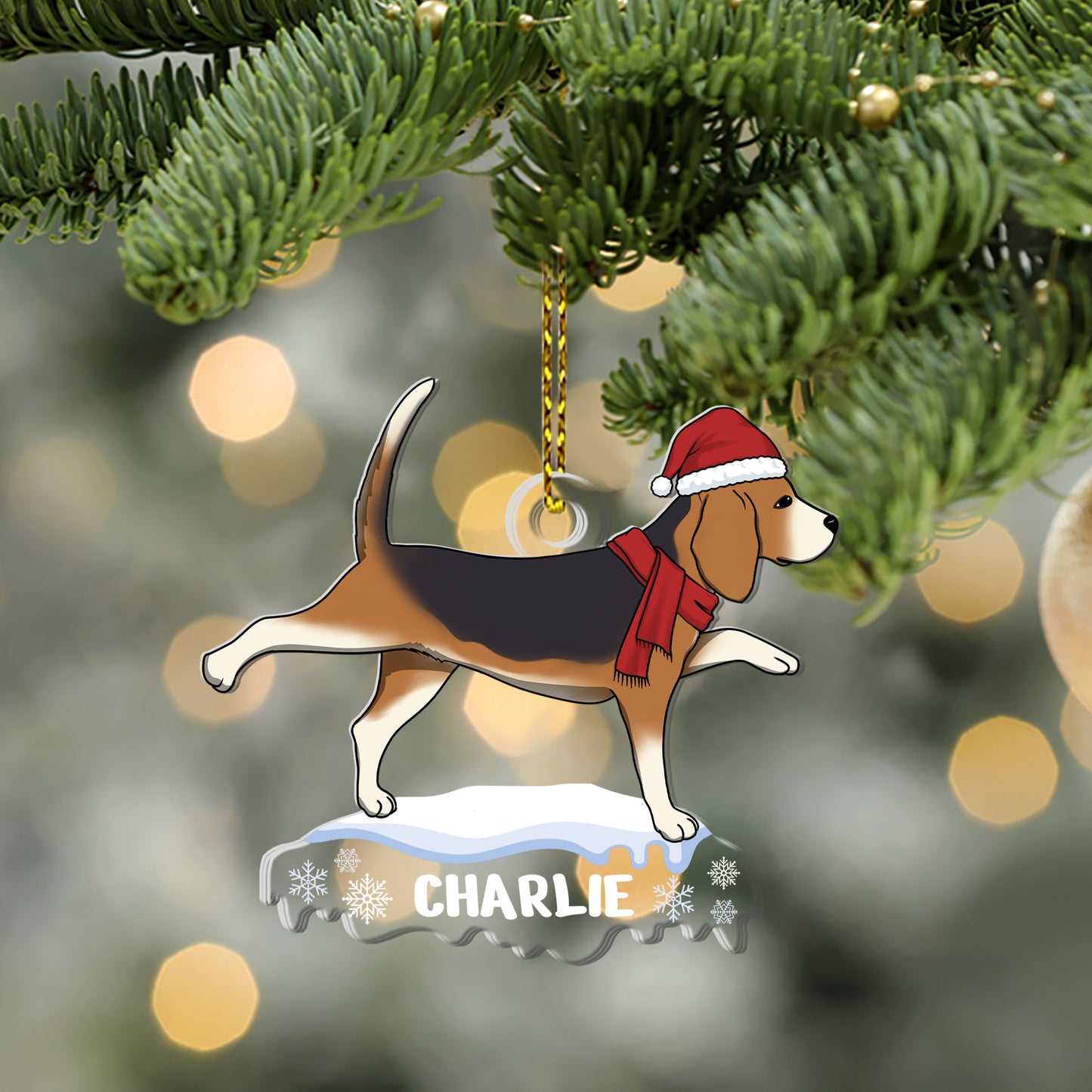 Woofy Christmas - Personalized 1-Side Acrylic Ornament DSACONNHA1878D