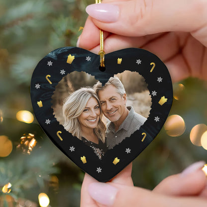 From Our First Kiss Till Our Last Breath - Personalized Heart Shaped Ceramic Ornament DSHCOHLPA2329M