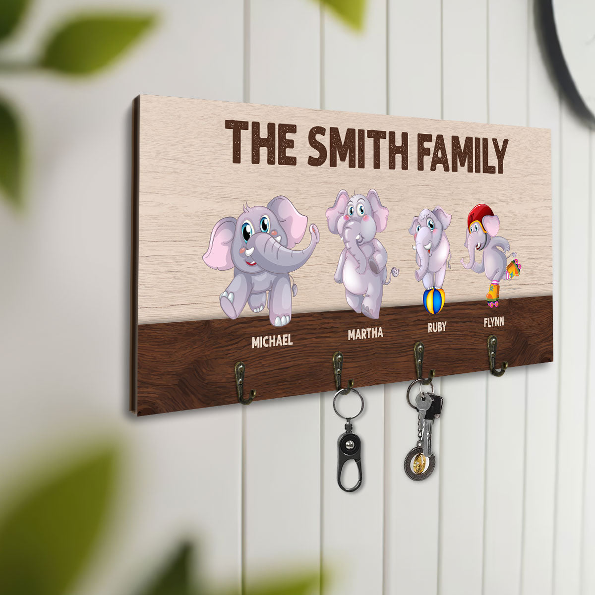 The Elephant Family - Personalized Key Holder DSUWKHCSDN1961L