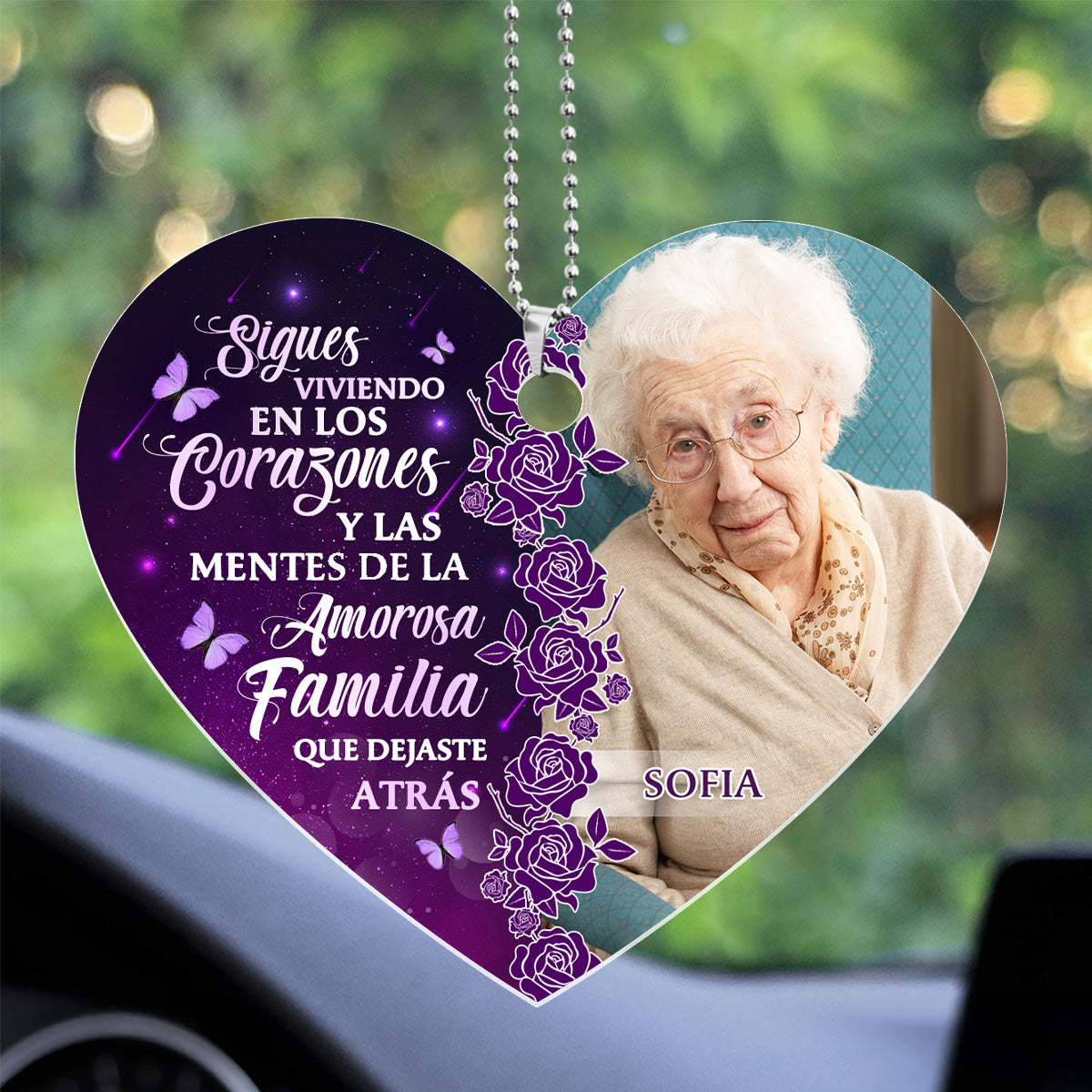 Sigues Viviendo En Los Corazones - Personalized Custom Car Ornament DSUPCHOHLPA2047TA