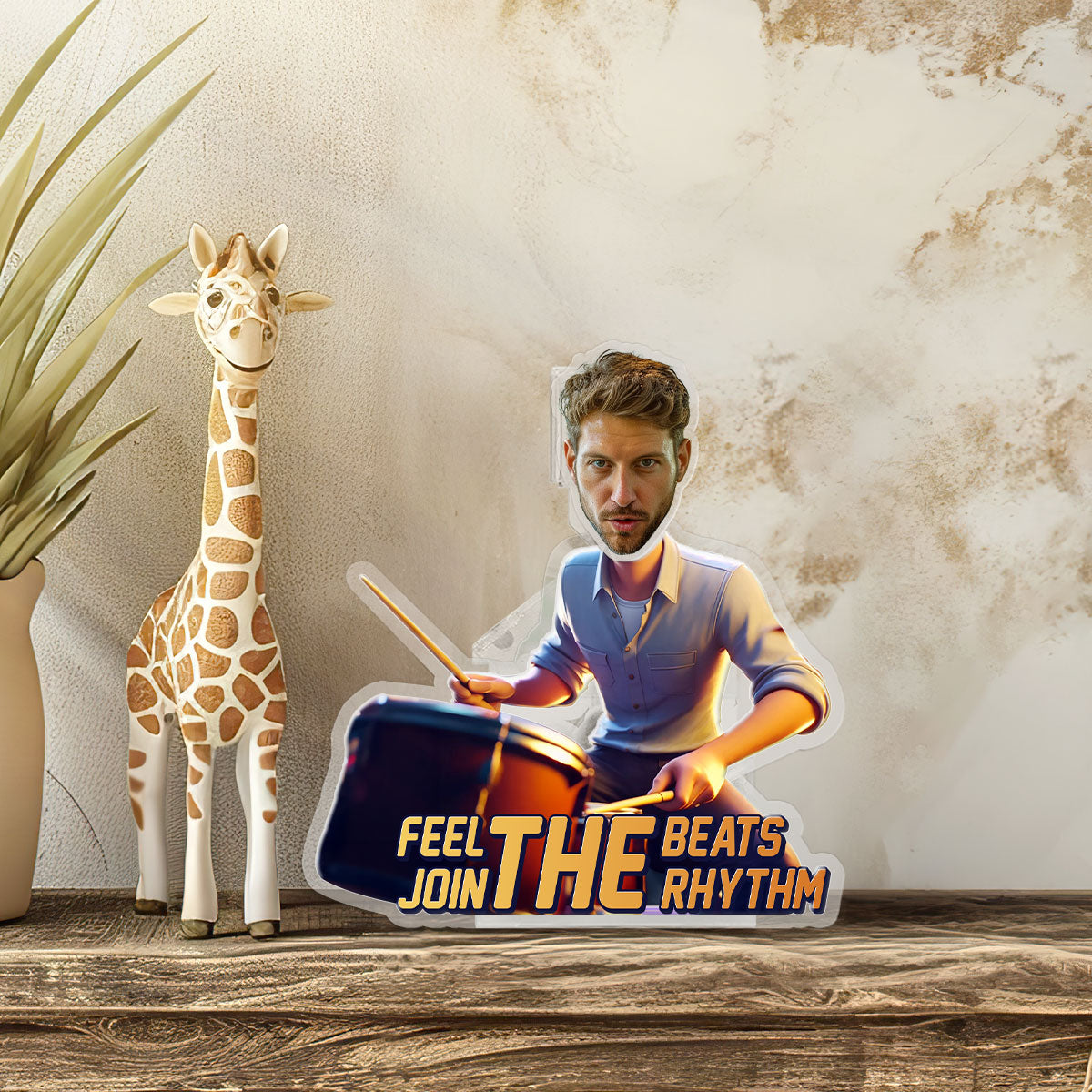 Feel The Beats - Drummer Shaking Head Standee - SHSS01