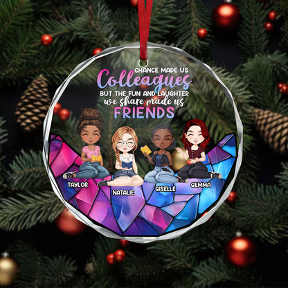 Teacher Besties - Personalized Custom Glass Ornament DSURGOPLN1767M