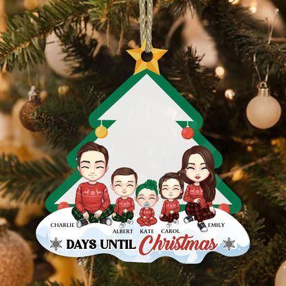 Family Countdown To Christmas - Personalized Wood & Acrylic Ornament DSWAODPA2193D