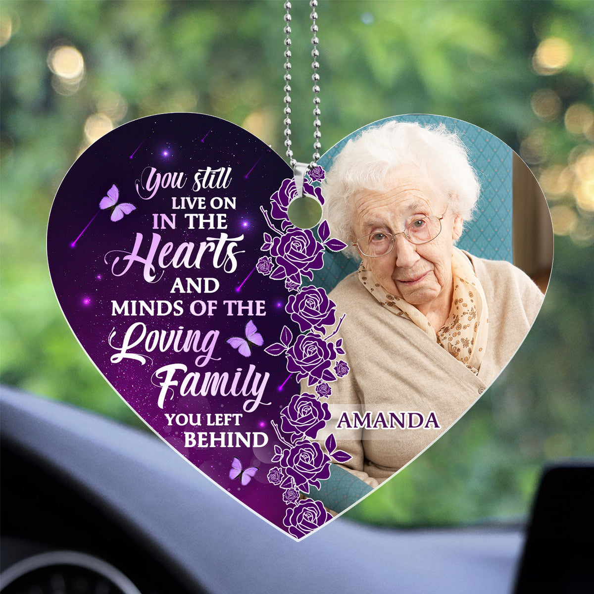 You Still Live On In The Hearts - Personalized Custom Car Ornament DSUPCHOHLPA2032TA