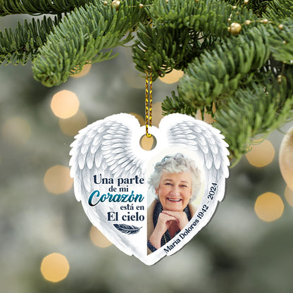 Una Parte De Mi Corazón Está En El Cielo - Personalized 1-Side Acrylic Ornament DSACOHLTN1835M