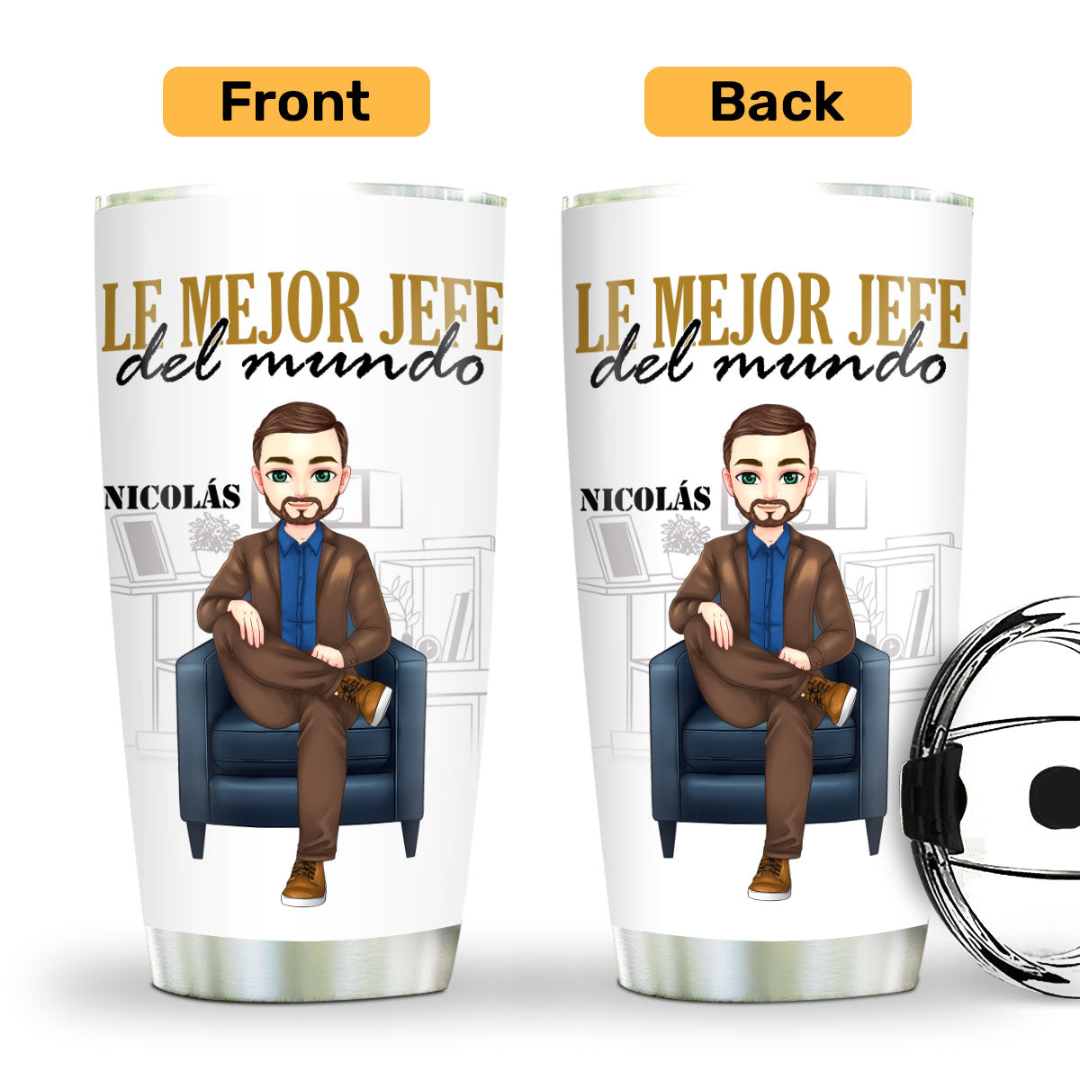 Mejor Jefe Del Mundo - Personalized Tumbler DSSSTDHA1550L