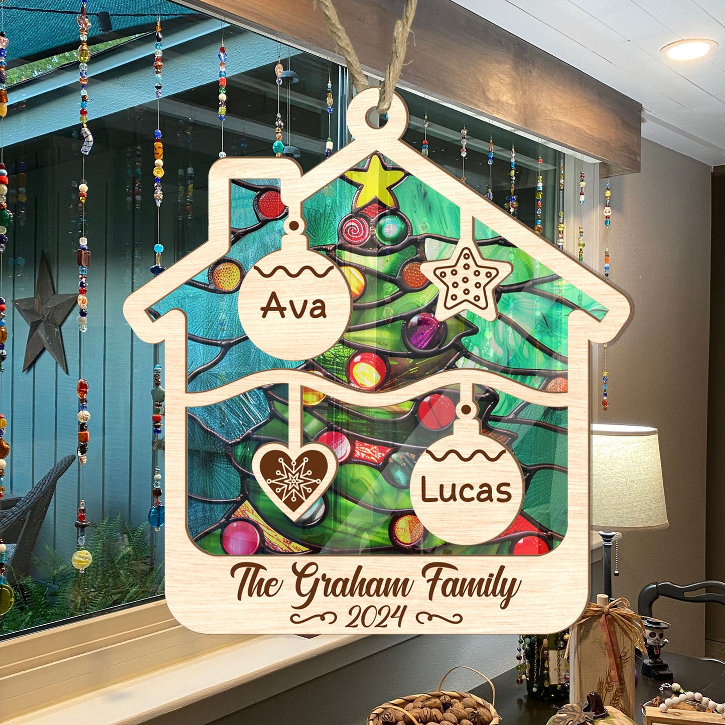 Our Family - Personalized Suncatcher Ornament DSSUNOTHA1027T