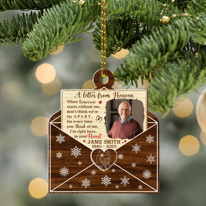 A Letter From Heaven Personalized Memorial - Personalized 1-Side Acrylic Ornament DSACOLEHA1842L