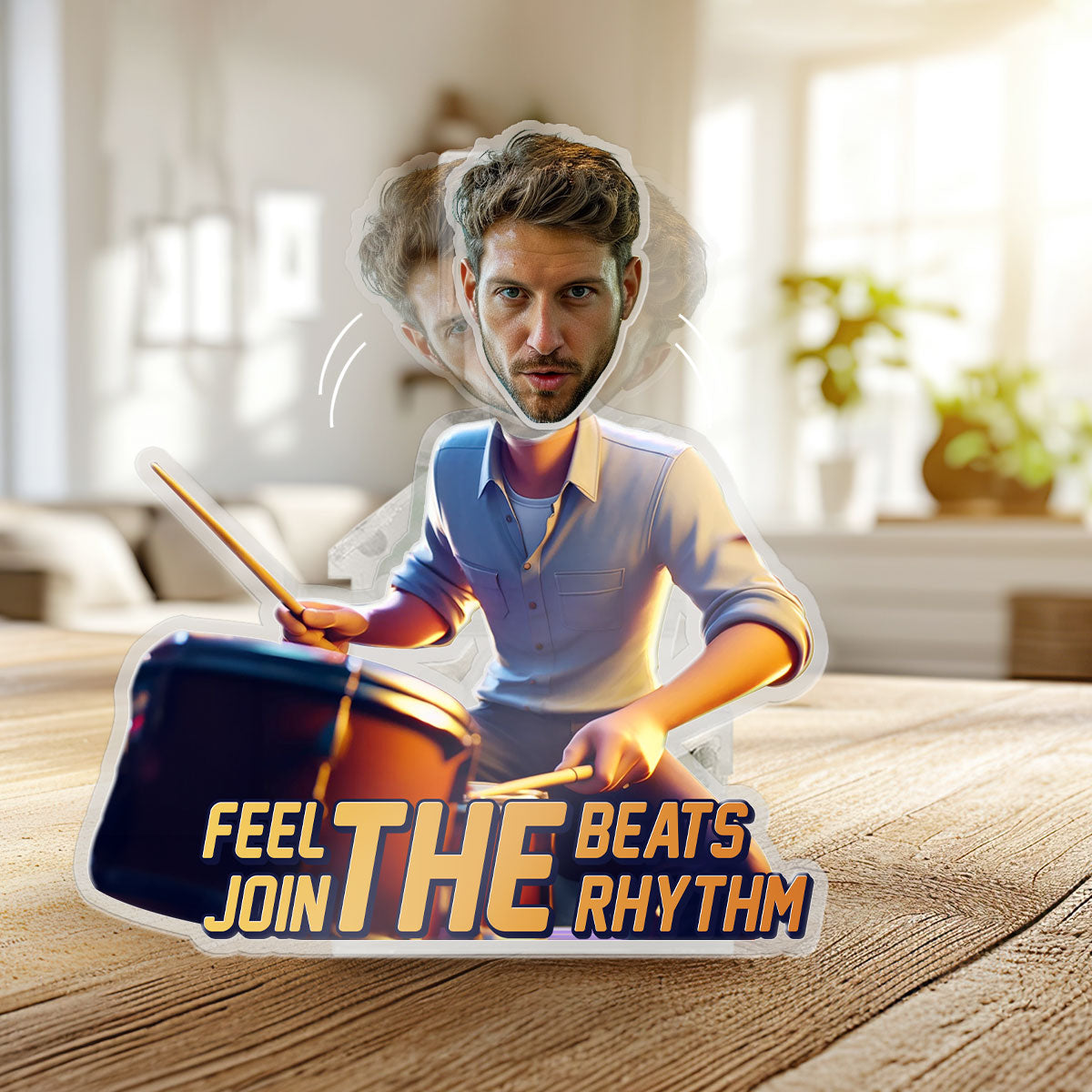 Feel The Beats - Drummer Shaking Head Standee - SHSS01