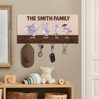 The Elephant Family - Personalized Key Holder DSUWKHCSDN1961L