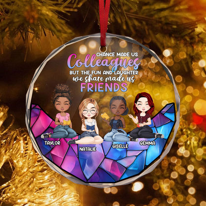 Teacher Besties - Personalized Custom Glass Ornament DSURGOPLN1767M