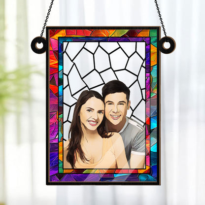 Love You More Every Day Custom Photo - Personalized Window Hanging Suncatcher DSWHSCHLN1879M