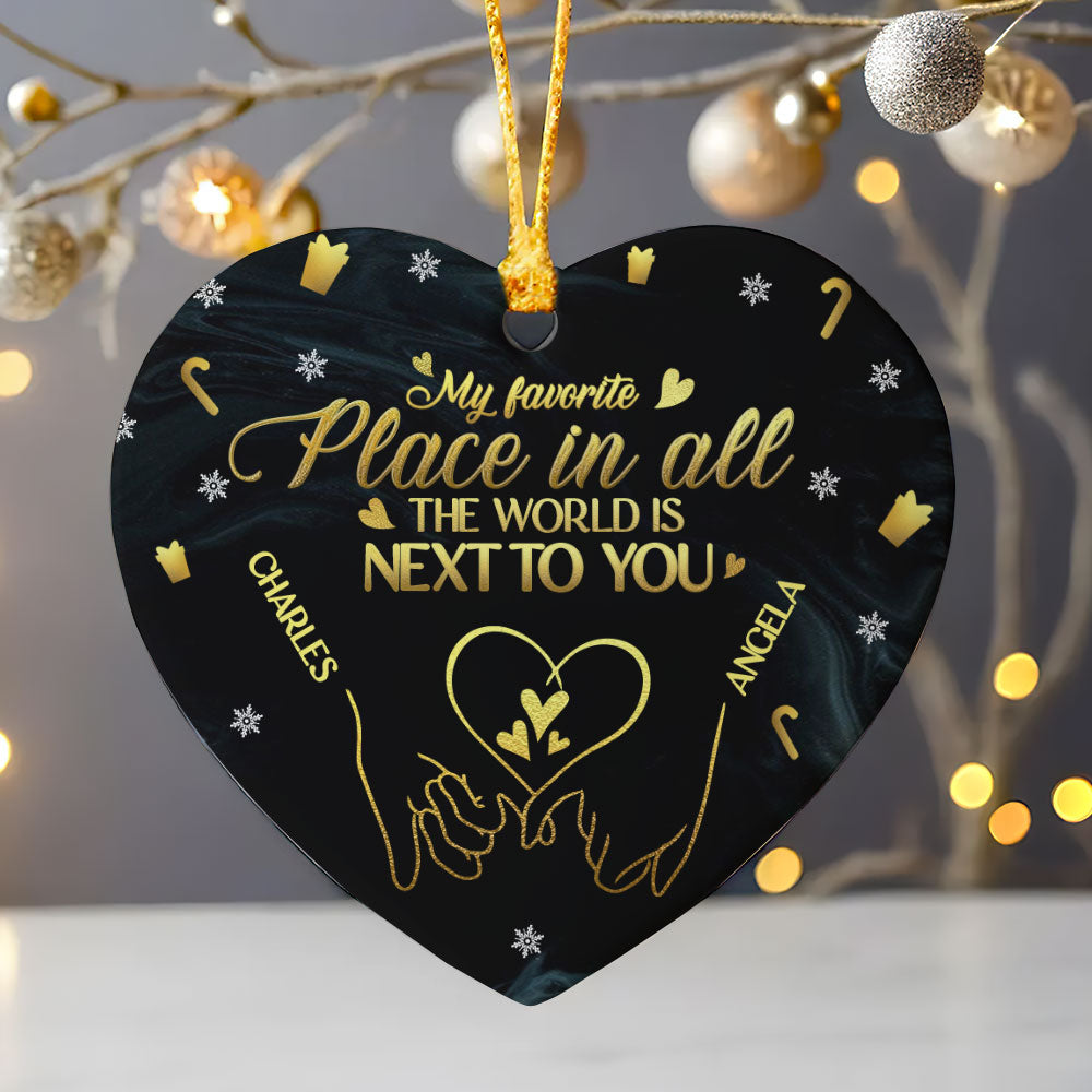 From Our First Kiss Till Our Last Breath - Personalized Heart Shaped Ceramic Ornament DSHCOHLPA2329M