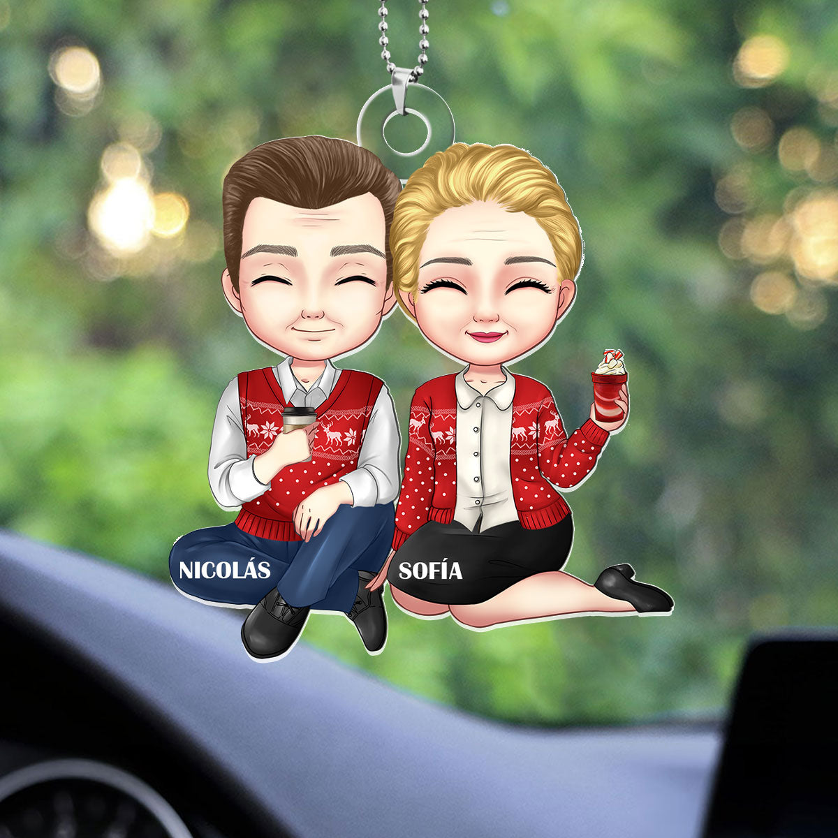 Old Couple - Personalized Custom Car Ornament DSUPCHOLN1495D