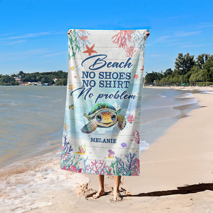 And Into The Ocean I Go To Lose My Mind & Find My Soul - Personalized Beach Towel DSBTN47