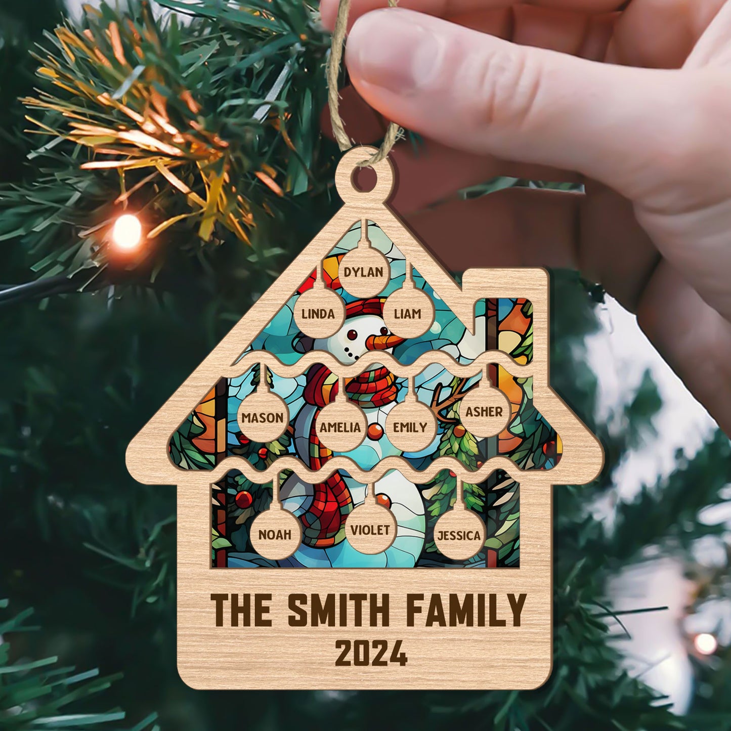 Tree Family Christmas - Personalized Wood & Acrylic Ornament DSWAOHLPA2001D