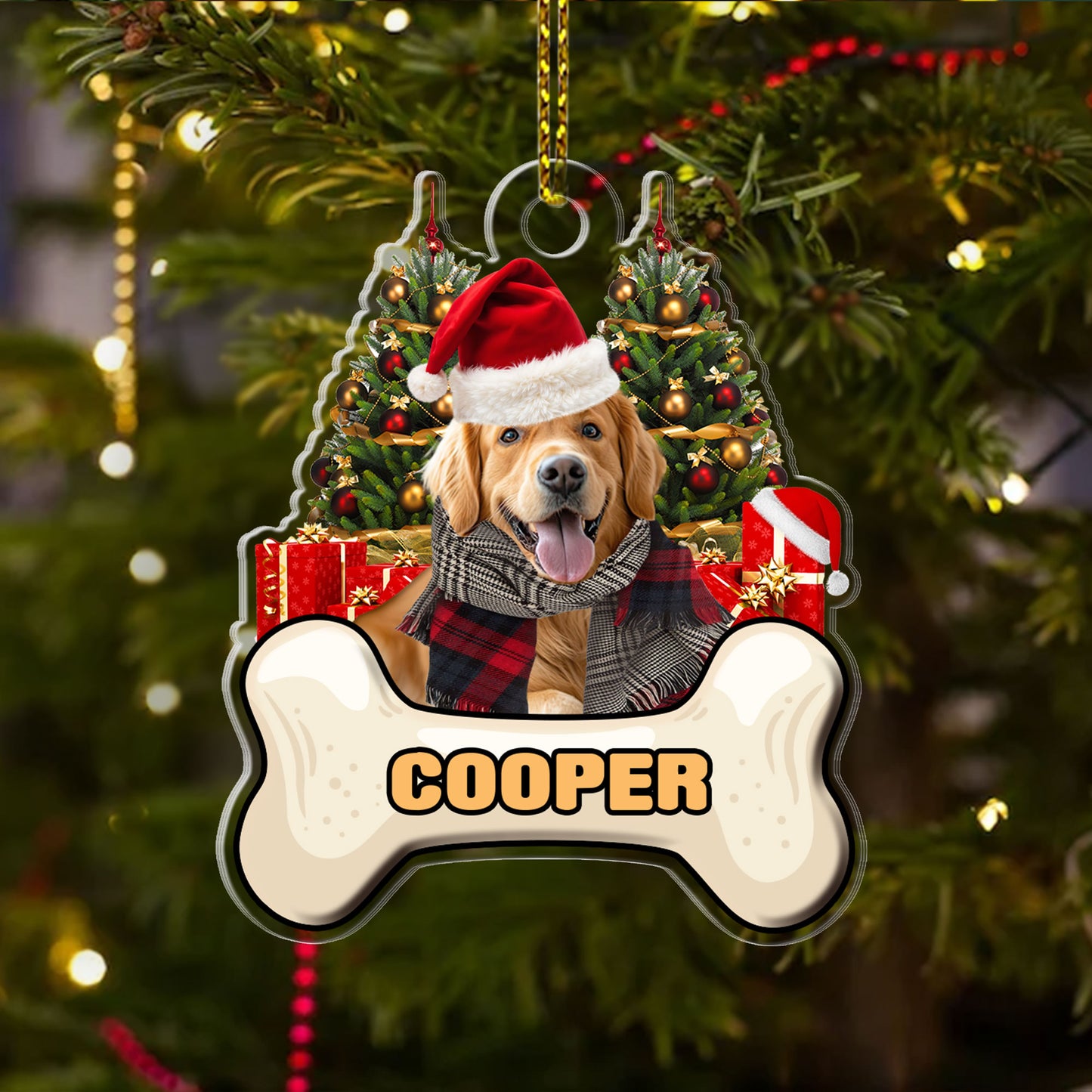 Merry Christmas Dog Photo Upload - Personalized 1-Side Acrylic Ornament DSACODPA2300TA