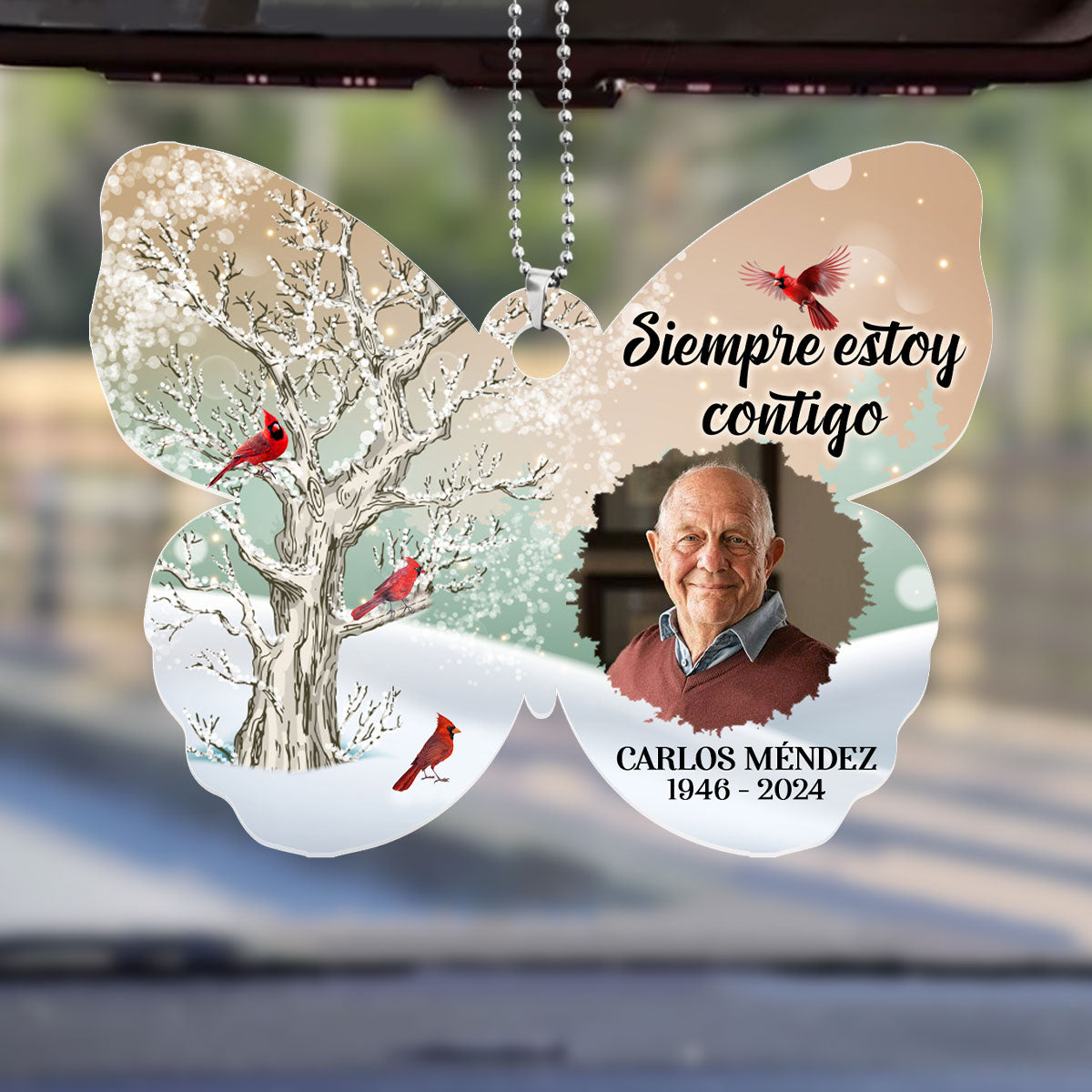 Yo Siempre Estoy Contigo - Personalized Custom Car Ornament DSUPCHOHLN1894L