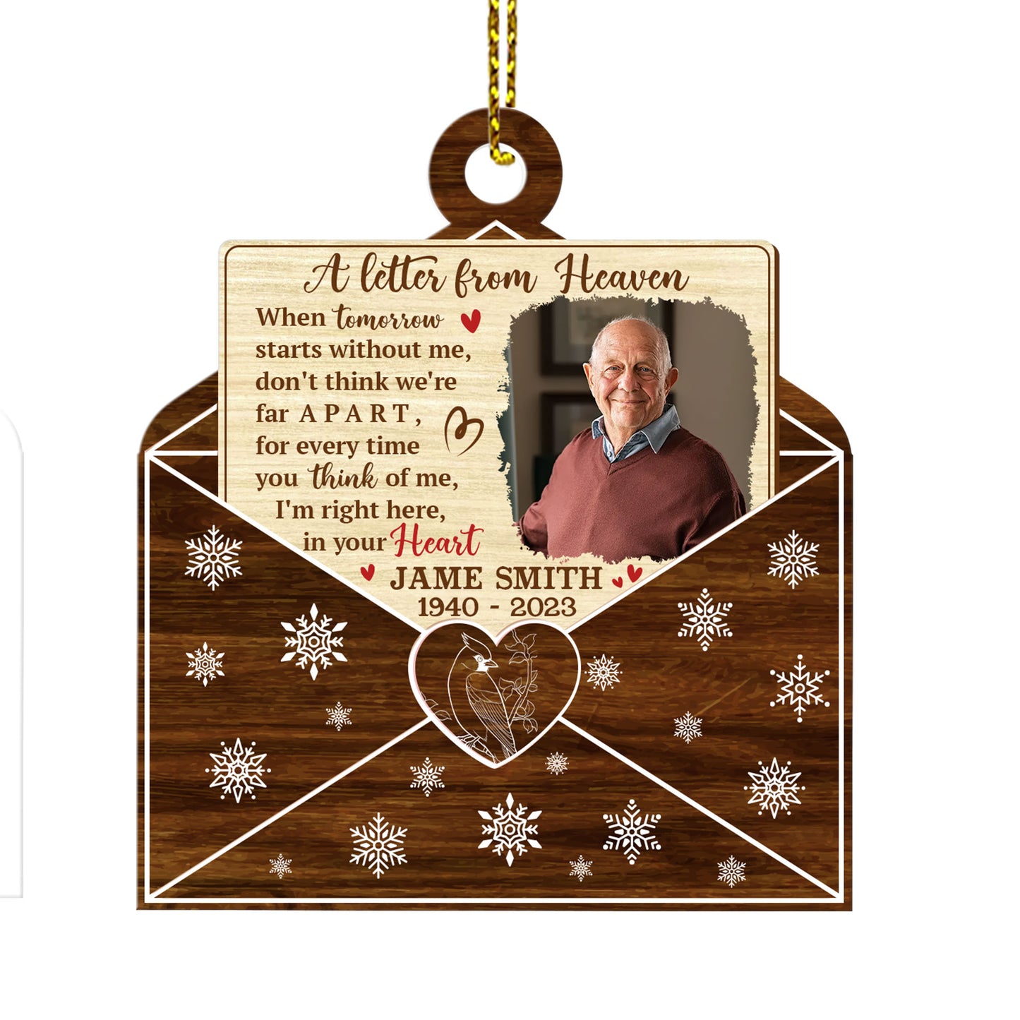 A Letter From Heaven Personalized Memorial - Personalized 1-Side Acrylic Ornament DSACOLEHA1842L