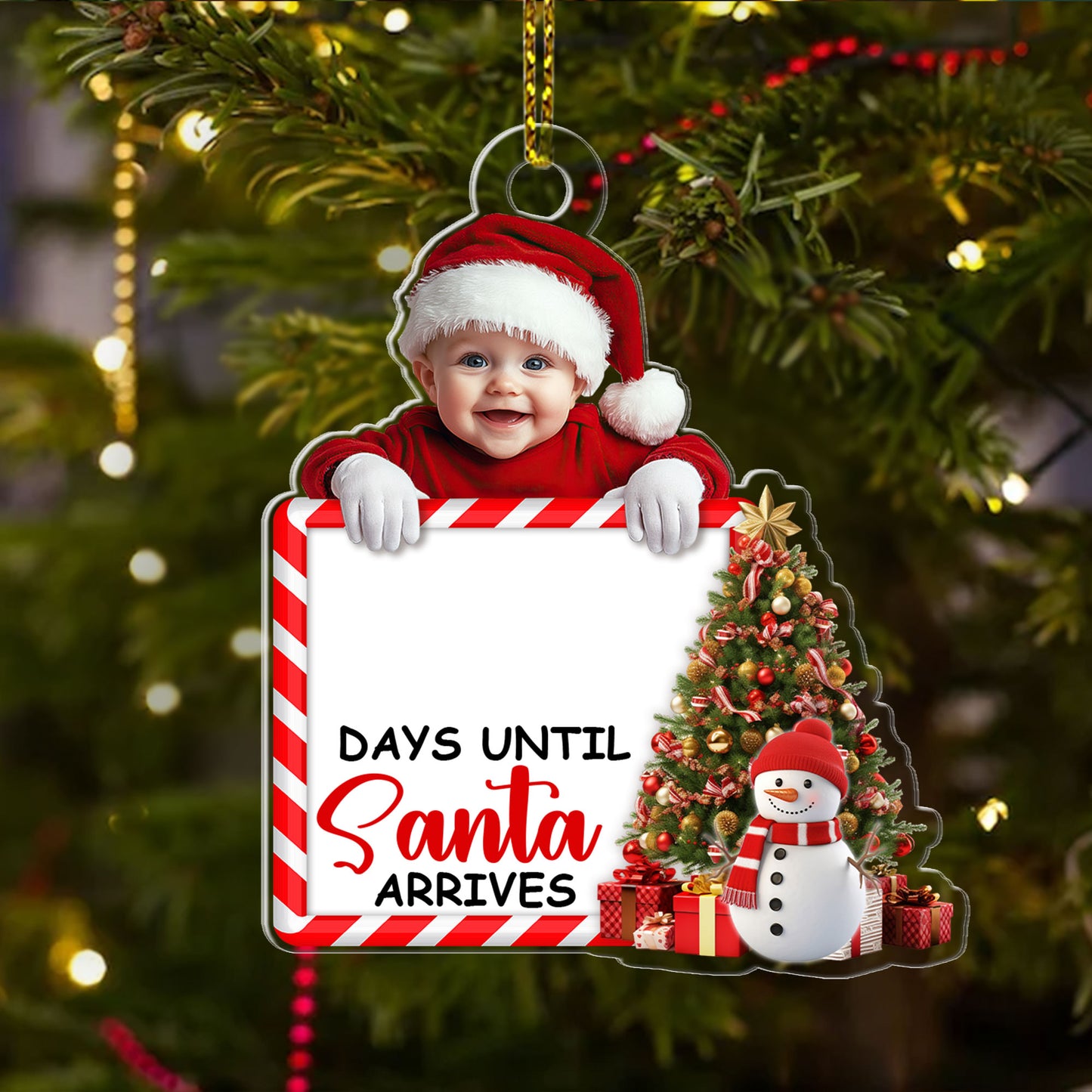 Countdown Days Until Santa Arrives - Personalized 1-Side Acrylic Ornament DSACODN2337L