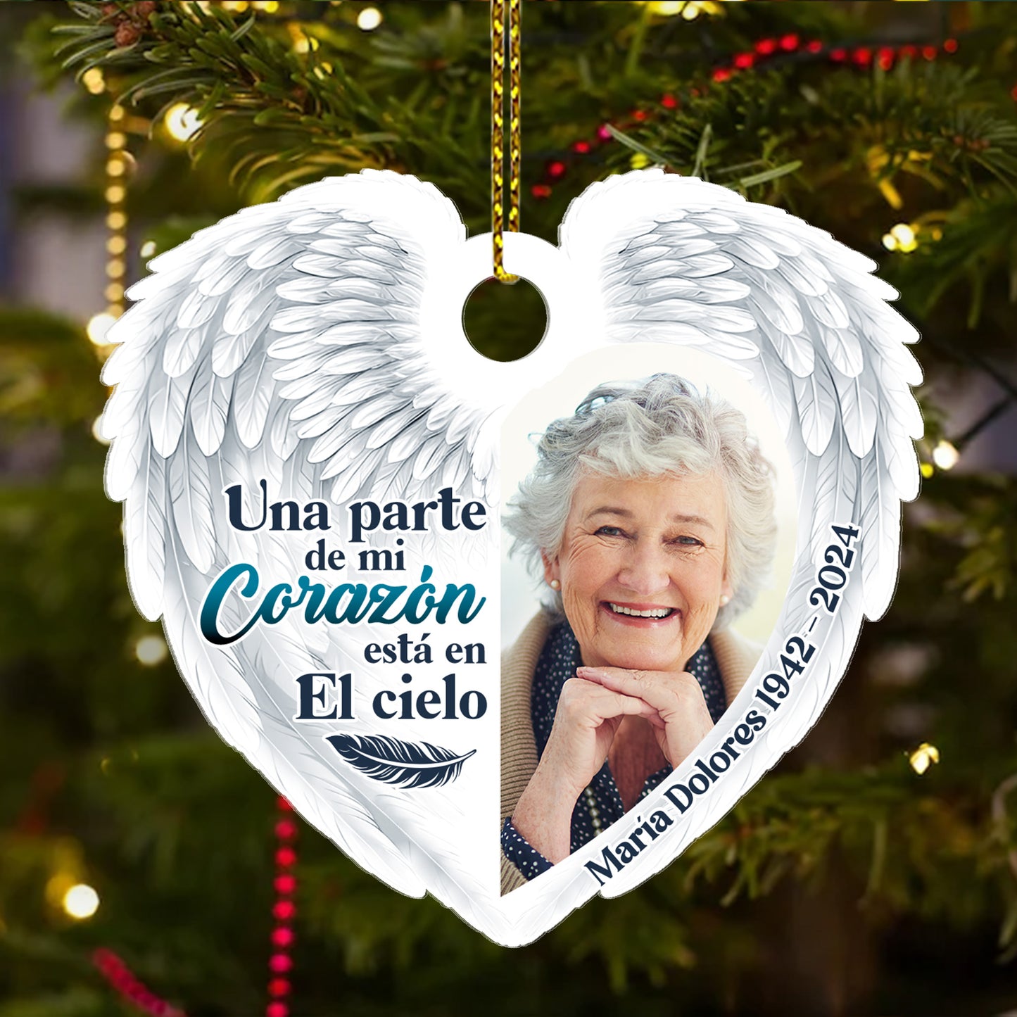 Una Parte De Mi Corazón Está En El Cielo - Personalized 1-Side Acrylic Ornament DSACOHLTN1835M