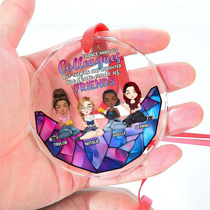 Teacher Besties - Personalized Custom Glass Ornament DSURGOPLN1767M