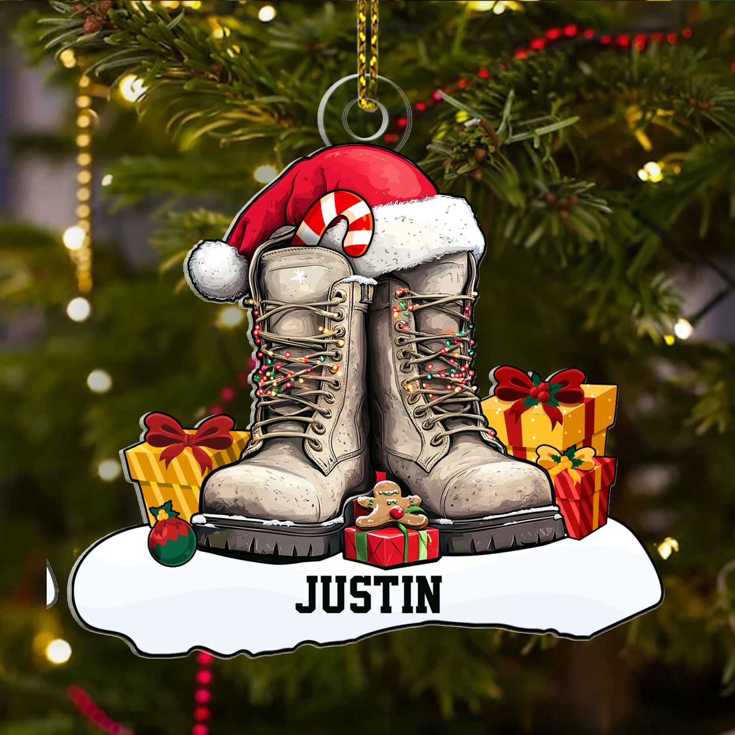 Military Boot - Personalized Ornament DSACODN2146TA