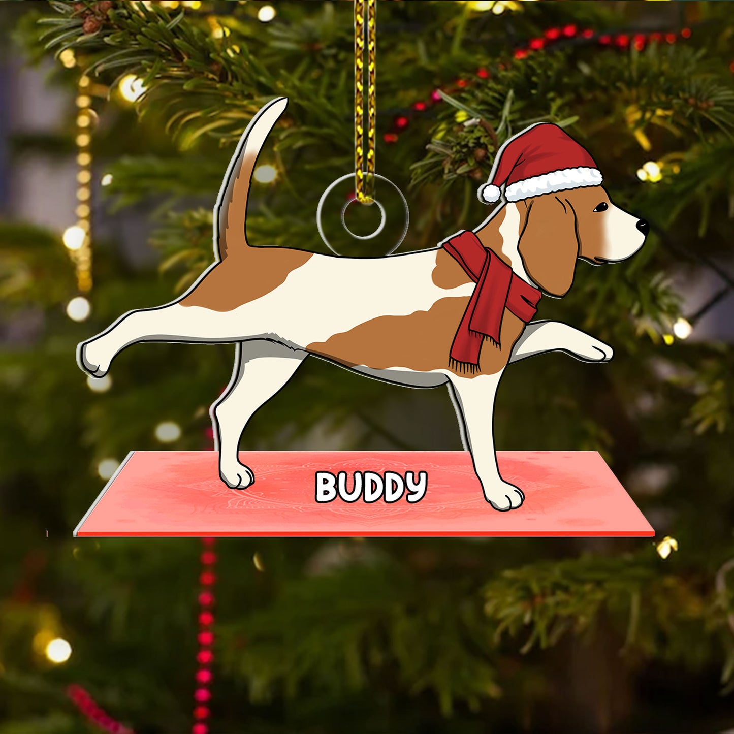 Yoga Dog - Personalized 1-Side Acrylic Ornament DSACONNN1908D