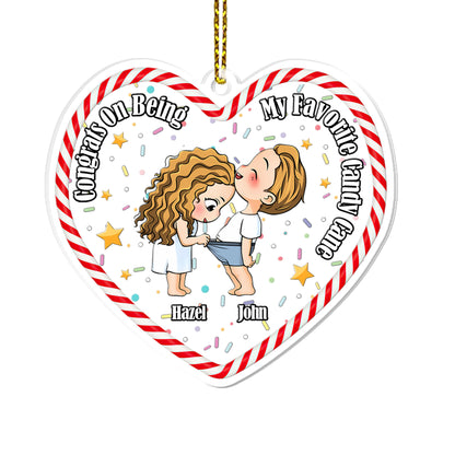 Funny Couple Congrats On Being My Favorite Candy Cane - Personalized 1-Side Acrylic Ornament DSACOLEH1583M