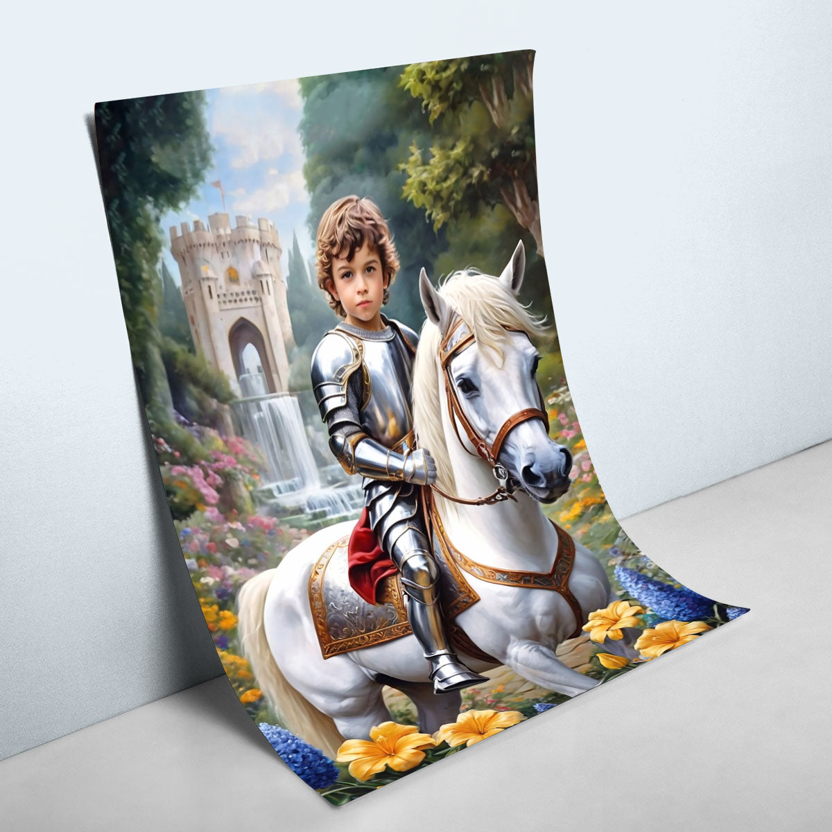 Little Knight Riding Horse - Personalized Poster DSPTDHA1300M