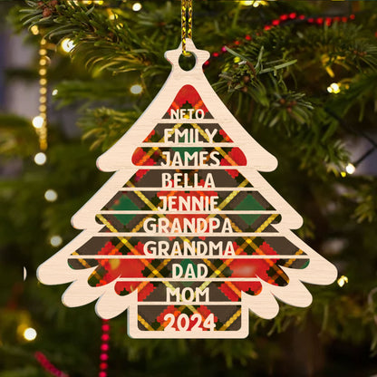 Family Name Christmas Tree - Personalized 1-Side Acrylic Ornament DSACOHLPA2045L