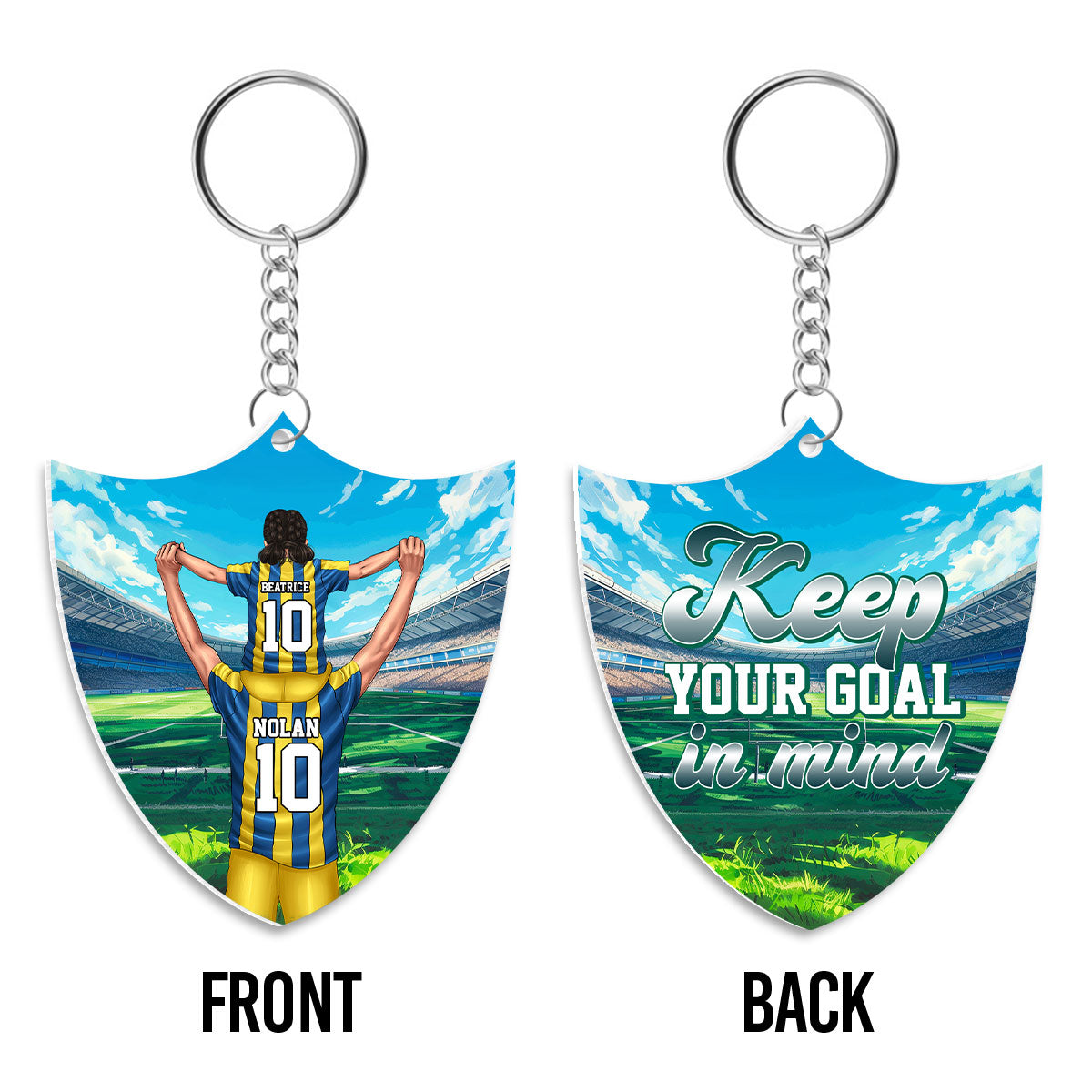 Soccer Dad & Daughter/Son -  Personalized Acrylic Keychain DSAKN72