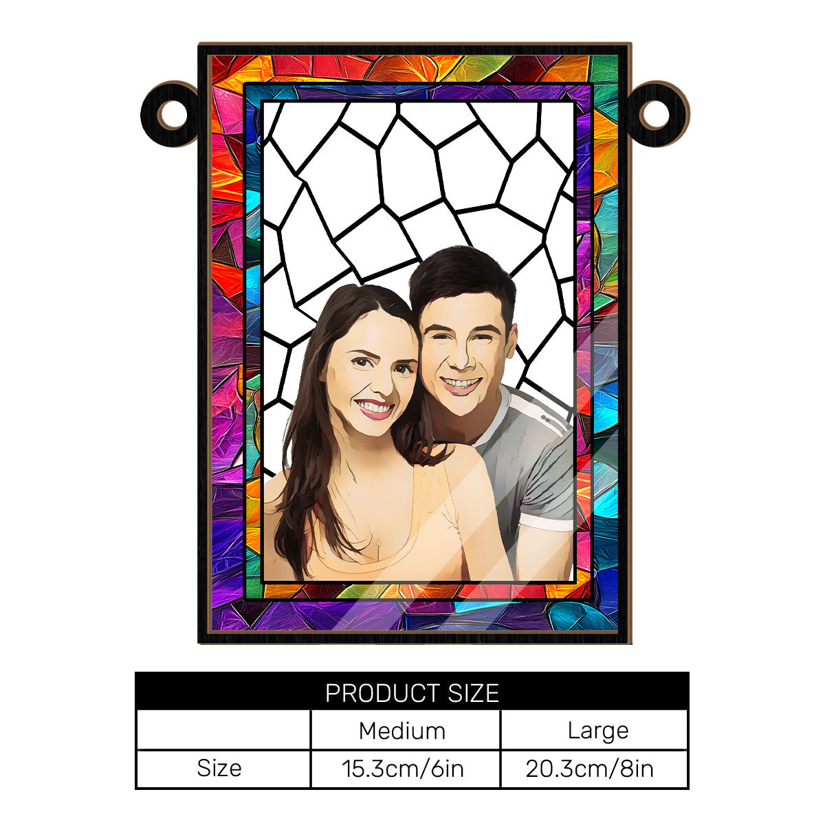Love You More Every Day Custom Photo - Personalized Window Hanging Suncatcher DSWHSCHLN1879M