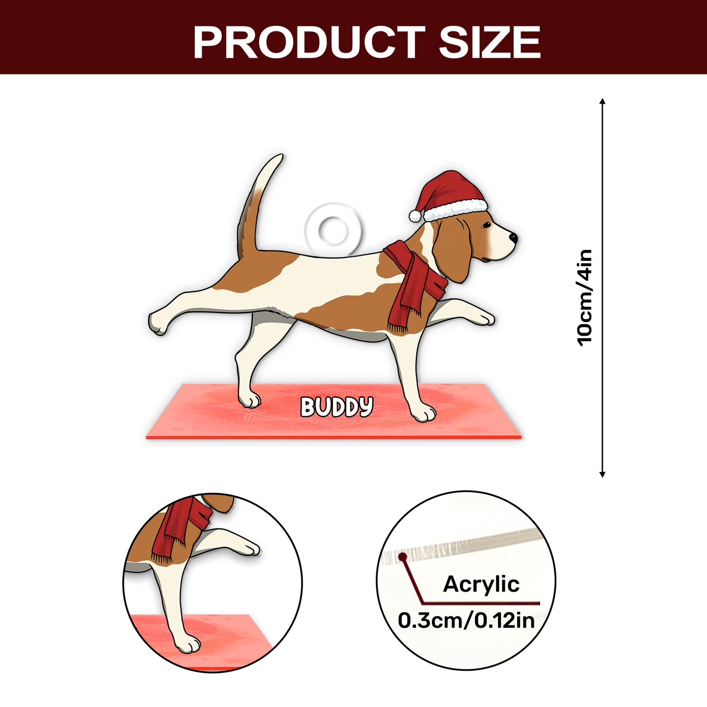 Yoga Dog - Personalized 1-Side Acrylic Ornament DSACONNN1908D