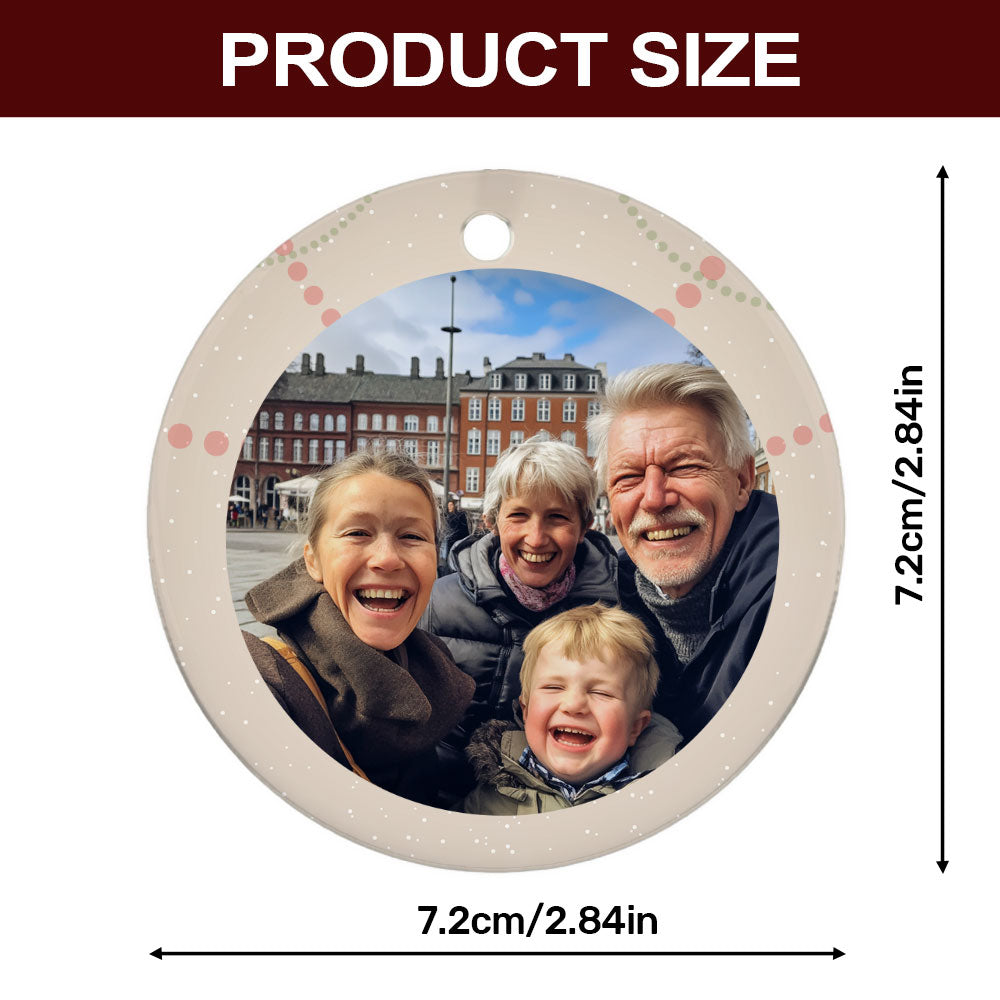 Family Christmas North Pole - Personalized Round Shaped Ceramic Ornament DSRSCOHLPA2586D